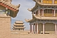 Image of Pagoda-style watch towers on the walls at the Jiayuguan Fort.