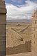 Image of The Great Wall of China snakes away across the desert from the Jiayuguan Fort.