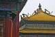Image of Golden dragons on the roof of the Buddhist Temple of Sumeru Happiness and Longevity.