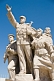 Image of War Memorial showing members of the Chinese armed services in Tiananmen Square.