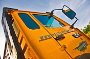 Oasis Overland yellow truck cab.
