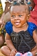 Young Congolese baby in a blue and black dress.