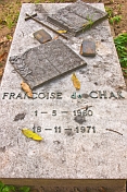Gravestone of Francoise de Chak in the cemetery at the Sisters of Charity Convent.