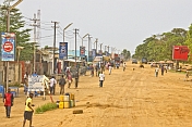 Main street and shopping area of Muanda.