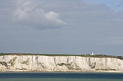 caption: The White Cliffs of Dover, seen from a cross-channel ferry, on its way to France.