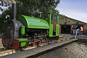 Steam locomotive Badger on the turntable at Kirklees Light Railway at Clayton West.