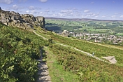 Footpath to Cow and Calf Rocks on Ilkley Moor.