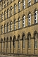 Image of Windows and sandstone wall of old West Yorkshire woolen mill.