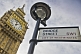 Image of City of Westminster Bridge Street sign outside Big Ben clock tower and Houses of Parliament.