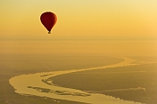 caption: Balloon Over The Nile At Dawn