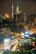 caption: Downtown City-Scape at Night